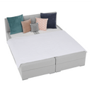 Boxspring típusú ágy 180x200, világosszürke, FERATA KOMFORT