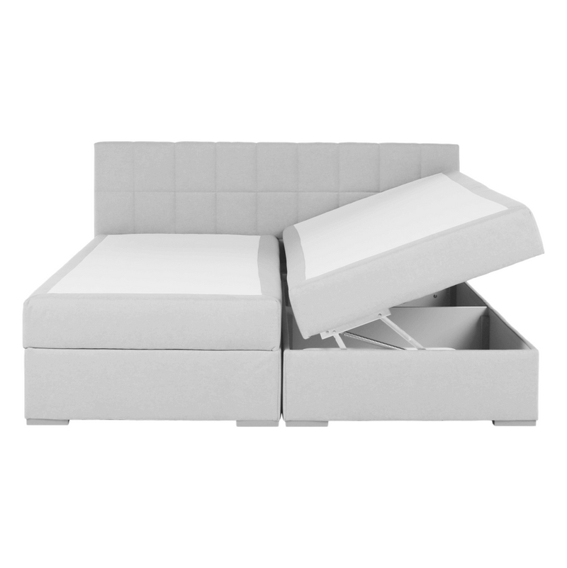 Boxspring típusú ágy 160x200, világosszürke, FERATA KOMFORT