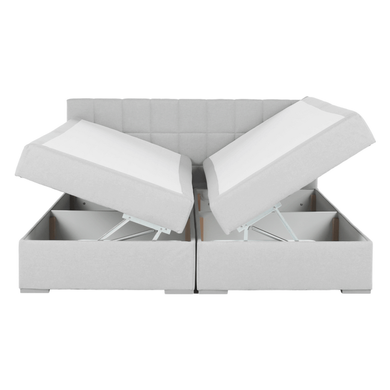Boxspring típusú ágy 160x200, világosszürke, FERATA KOMFORT