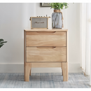 Éjjeliszekrény, masszív fa, természetes, FERB