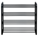 Cipőtartó, 4 polcos, fekete, FERRUM