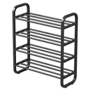 Cipőtartó, 4 polcos, fekete, FERRUM