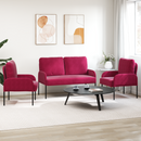 vidaXL Ülőgarnitúrák párnával 3 pcs Bordó 115 x 56 x 80 cm Furnér