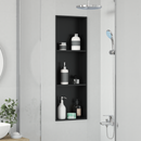 vidaXL Zuhany Niche Fekete 92 x 32 x 10 cm Rozsdamentes acél