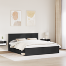 vidaXL Ágykeret fejtámlával Fekete 200 x 200 cm Faanyag