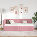 vidaXL Sarokágy keret Rózsaszín 80 x 200 cm Bársony