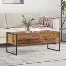 vidaXL Dohányzóasztal fiókkal Öreg fa 100 x 46 x 40 cm Faanyag
