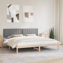 vidaXL Ágykeret Kárpitozott Fejtámlával Világosszürke 200 x 200 cm