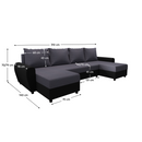 Univerzális ülőgarnitúra, szürke/fekete, DAKAR NEW U