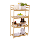 4 polcos polcállvány, természetes bambusz, FIORE TYP 2