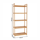 5 polcos polcállvány, természetes bambusz, FIORE TYP 3