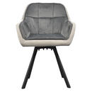 Forgó étkezőszék, szürke Velvet szövet, FLER