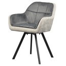 Forgó étkezőszék, szürke Velvet szövet, FLER