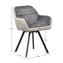 Forgó étkezőszék, szürke Velvet szövet, FLER