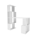 PC asztal könyvespolccal, fehér, FLOKI NEW