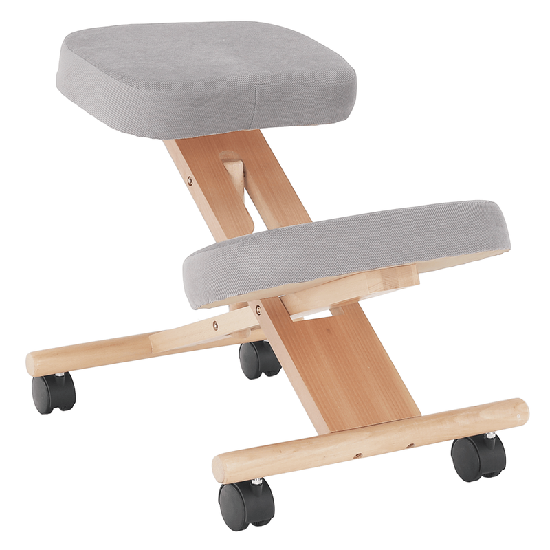Ergonomikus térdelőszék, szürkésbarna Taupe/bükkfa, FLONET