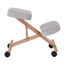 Ergonomikus térdelőszék, szürkésbarna Taupe/bükkfa, FLONET