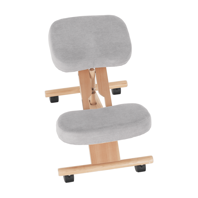 Ergonomikus térdelőszék, szürkésbarna Taupe/bükkfa, FLONET
