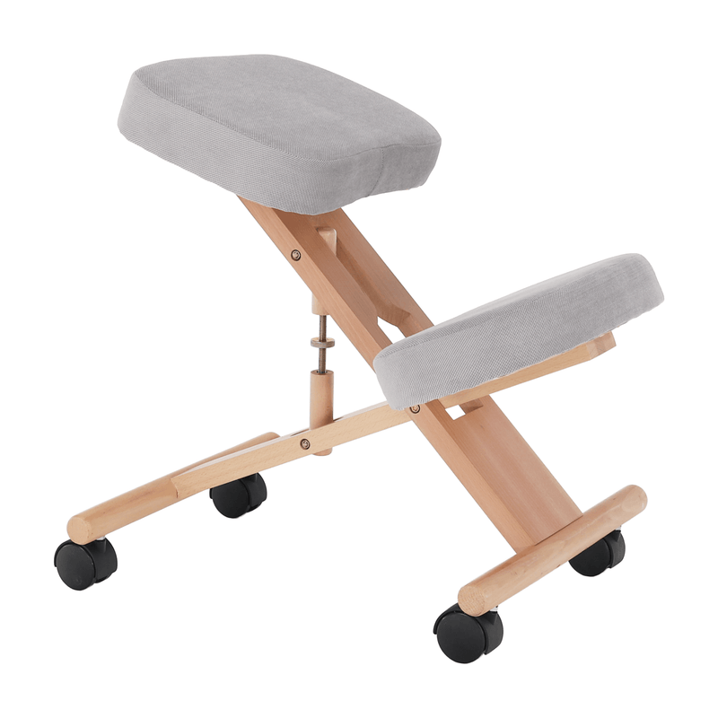 Ergonomikus térdelőszék, szürkésbarna Taupe/bükkfa, FLONET