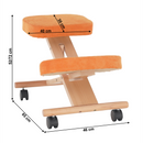 Ergonomikus térdelőszék, narancs/bükkfa, FLONET