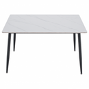 Étkezőasztal, fehér márvány/fekete, 121x71 cm, FLORENC TYP 1