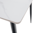 Étkezőasztal, fehér márvány/fekete, 121x71 cm, FLORENC TYP 1