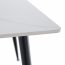 Étkezőasztal, fehér márvány/fekete, 121x71 cm, FLORENC TYP 1