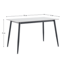 Étkezőasztal, fehér márvány/fekete, 121x71 cm, FLORENC TYP 1