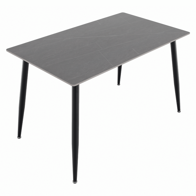 Étkezőasztal, szürke/fekete, 121x71 cm, FLORENC TYP 1