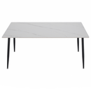 Étkezőasztal, fehér márvány/fekete, 160x80 cm, FLORENC TYP 2