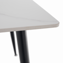 Étkezőasztal, fehér márvány/fekete, 160x80 cm, FLORENC TYP 2