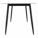 Étkezőasztal, fehér márvány/fekete, 160x80 cm, FLORENC TYP 2