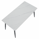 Étkezőasztal, fehér márvány/fekete, 160x80 cm, FLORENC TYP 2