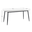 Étkezőasztal, fehér márvány/fekete, 160x80 cm, FLORENC TYP 2