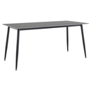 Étkezőasztal, szürke márvány/fekete, 160x80 cm, FLORENC TYP 2