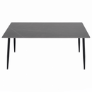 Étkezőasztal, szürke márvány/fekete, 160x80 cm, FLORENC TYP 2