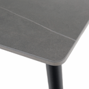 Étkezőasztal, szürke márvány/fekete, 160x80 cm, FLORENC TYP 2