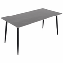 Étkezőasztal, szürke márvány/fekete, 160x80 cm, FLORENC TYP 2