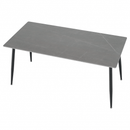 Étkezőasztal, szürke márvány/fekete, 160x80 cm, FLORENC TYP 2