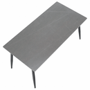 Étkezőasztal, szürke márvány/fekete, 160x80 cm, FLORENC TYP 2