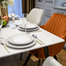 Étkezőasztal, fehér márvány/fekete, 160x80 cm, FLORENC TYP 2