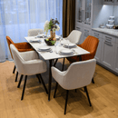 Étkezőasztal, fehér márvány/fekete, 160x80 cm, FLORENC TYP 2