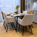 Étkezőasztal, fehér márvány/fekete, 160x80 cm, FLORENC TYP 2