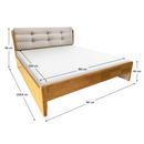 Franciaágy, 180x200, masszív fa, természetes, FLORENCIA