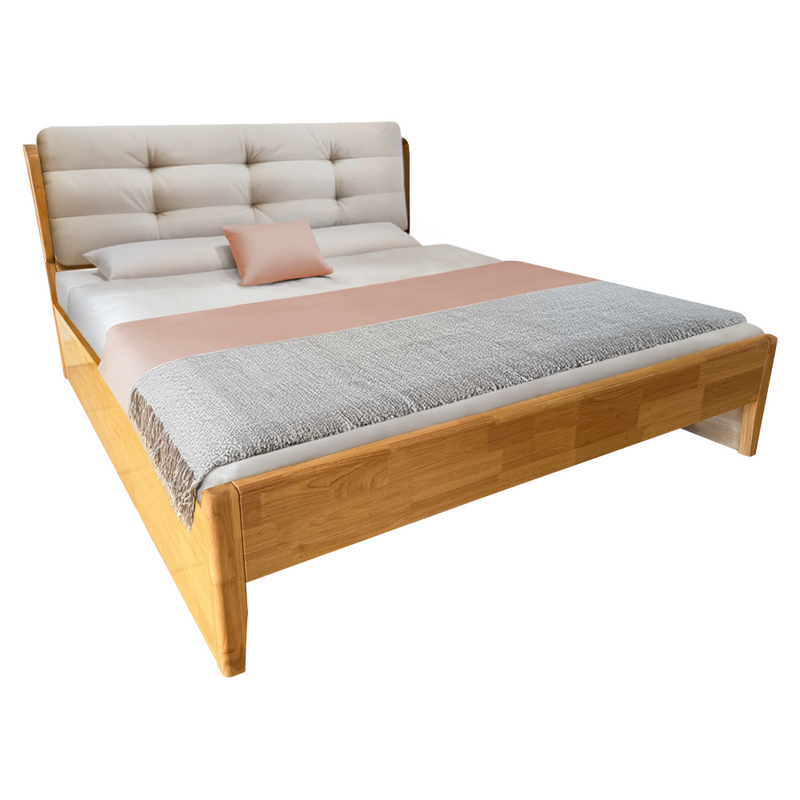 Franciaágy, 180x200, masszív fa, természetes, FLORENCIA