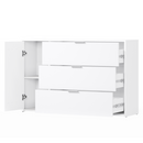 Komód, 1D3S, fehér/artisan tölgy, FLORENS