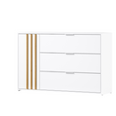 Komód, 1D3S, fehér/artisan tölgy, FLORENS