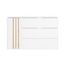 Komód, 1D3S, fehér/artisan tölgy, FLORENS