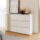 Komód, 1D3S, fehér/artisan tölgy, FLORENS