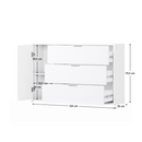 Komód, 1D3S, fehér/artisan tölgy, FLORENS